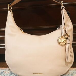 Michael Kors Soft Pink Leather Hobo Bag with Tassel